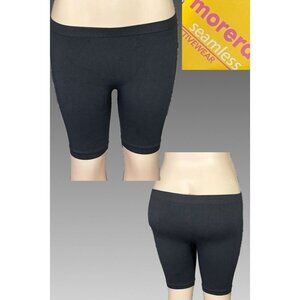 Morera L Slate Gray Textured Sides Seamless Stretch Ribbed Waist Active Shorts